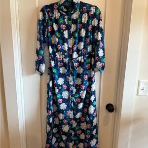 banana republic floral maxi shirt dress NEW BANANA REPUBLIC FLORAL MAXI SHIRT DRESS BRIGHT MAGENTA